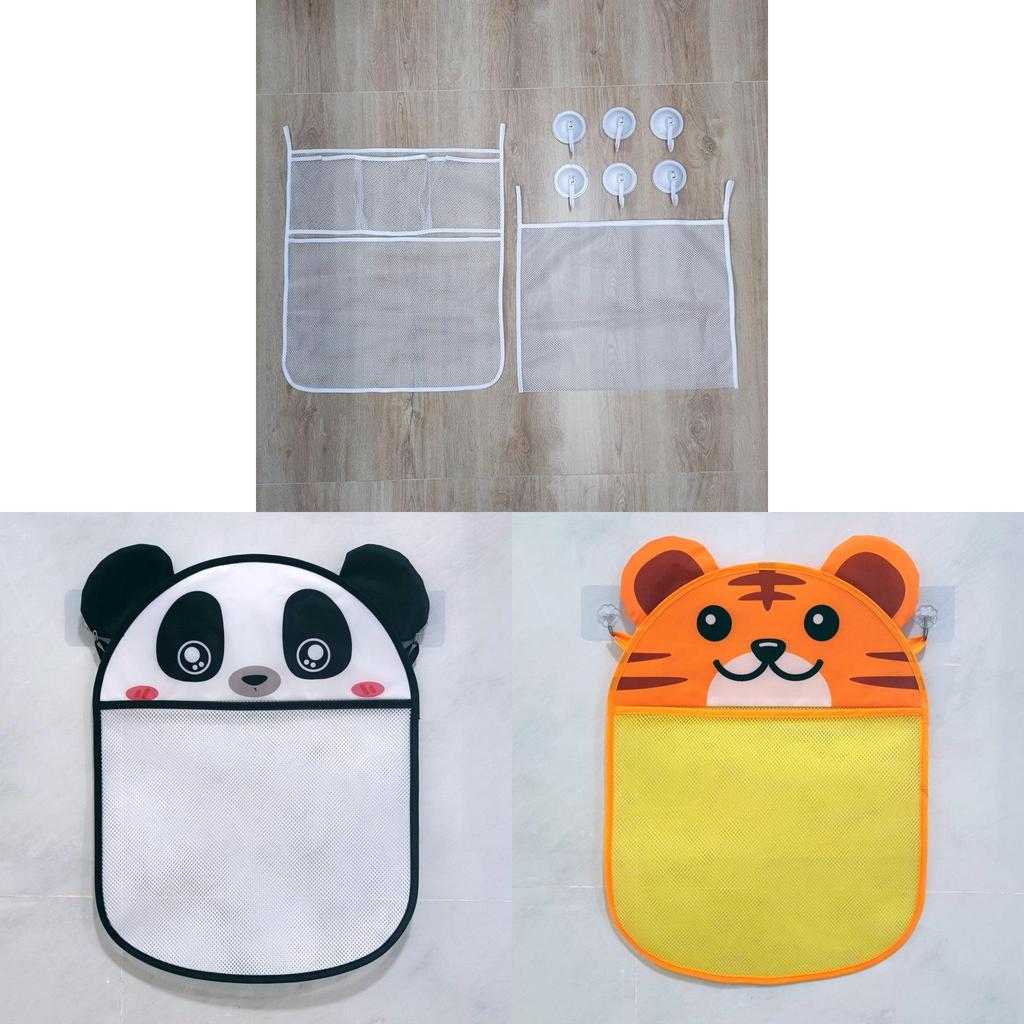 Childrens Bathroom Mesh Storage Bag Waterproof Hanging Toy Organizer For Bathtub Use