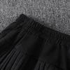 High-Waisted Woolen Skirt-Pants for Girls - Black/Gray A-Line Pleated, Autumn/Winter Thickened Collection