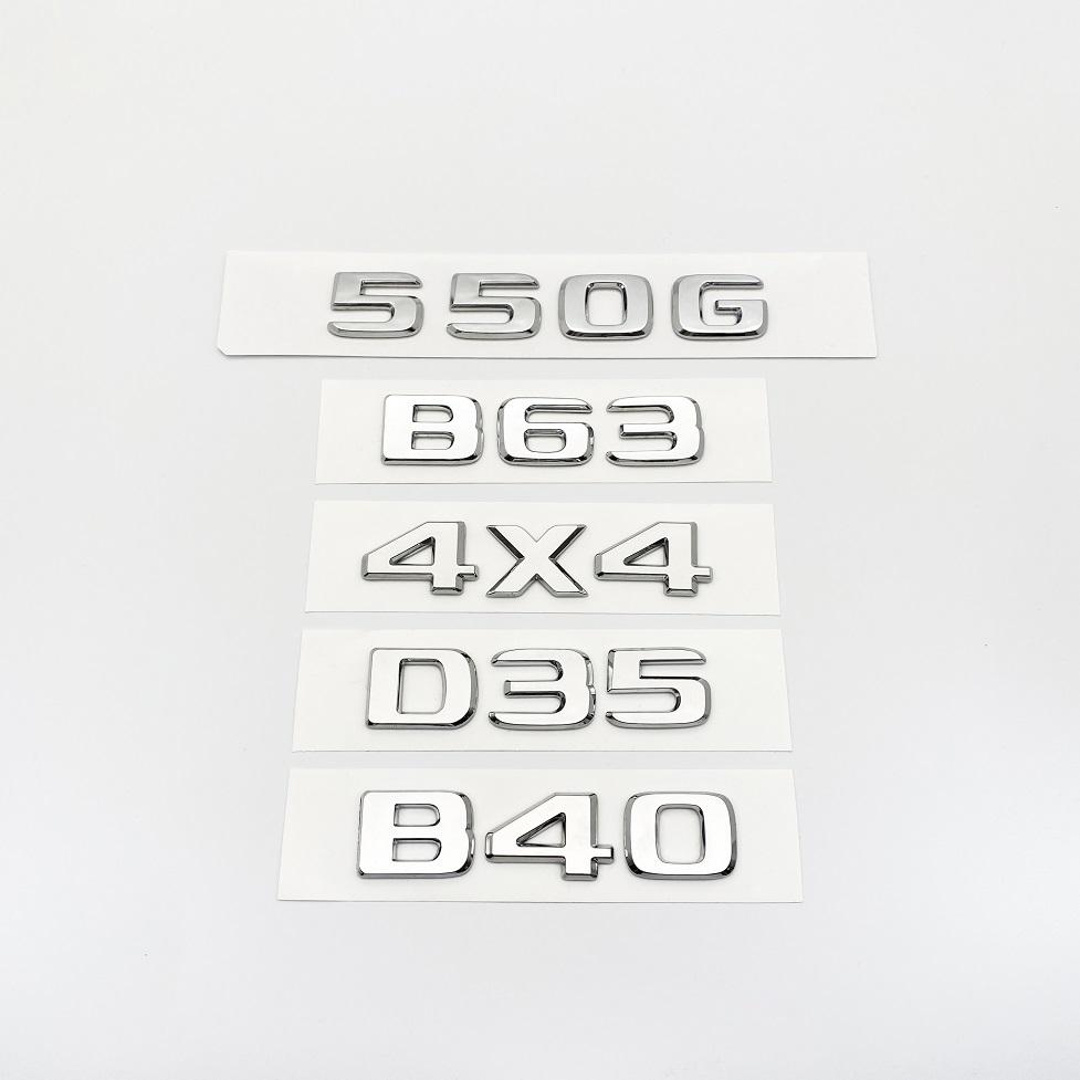 550G 4X4 850 550 D35 B40 D6S B63 3D Letters Chrome Silver Emblem Sticker For W464 Series Car Fender Trunk Rear Badge Sticker