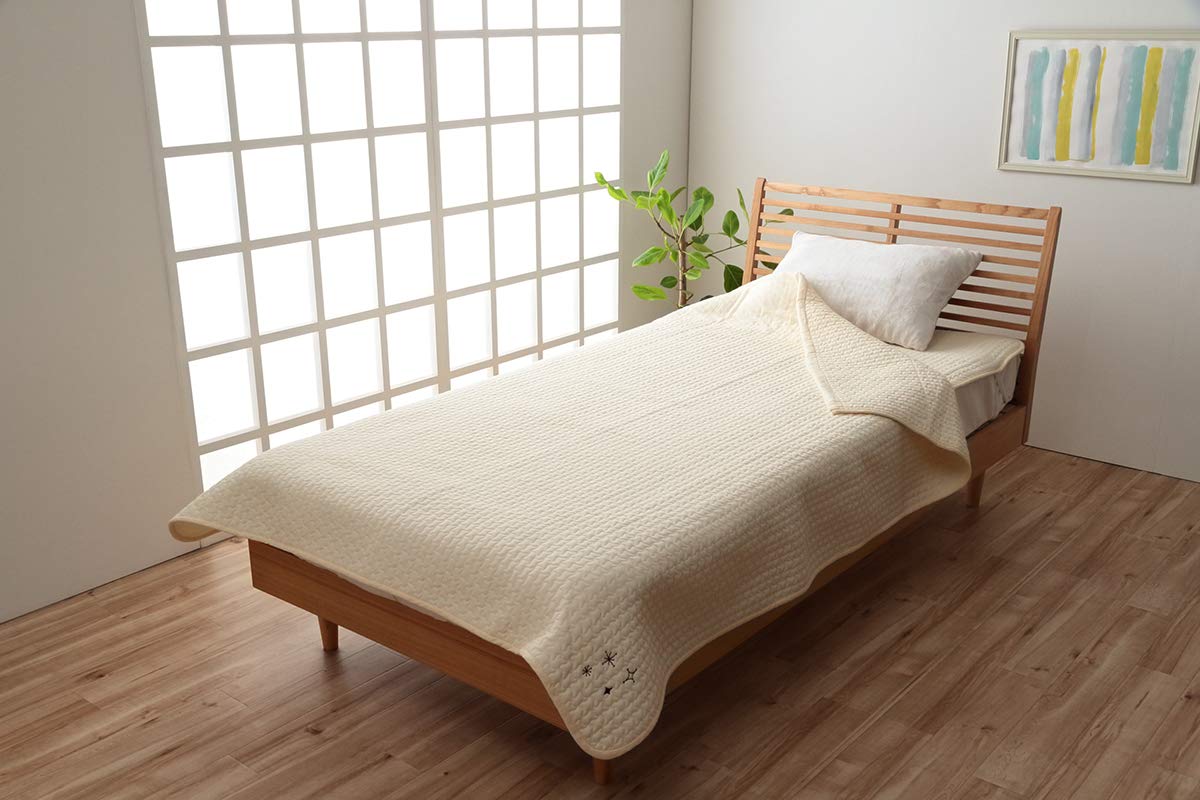 

IKEHIKO Cotton Ibul Washable 140 x 190 Gift Bedding, 100% Quilt, Ivory, Single, Approx. cm, Calm, #9845546 слонова кістка