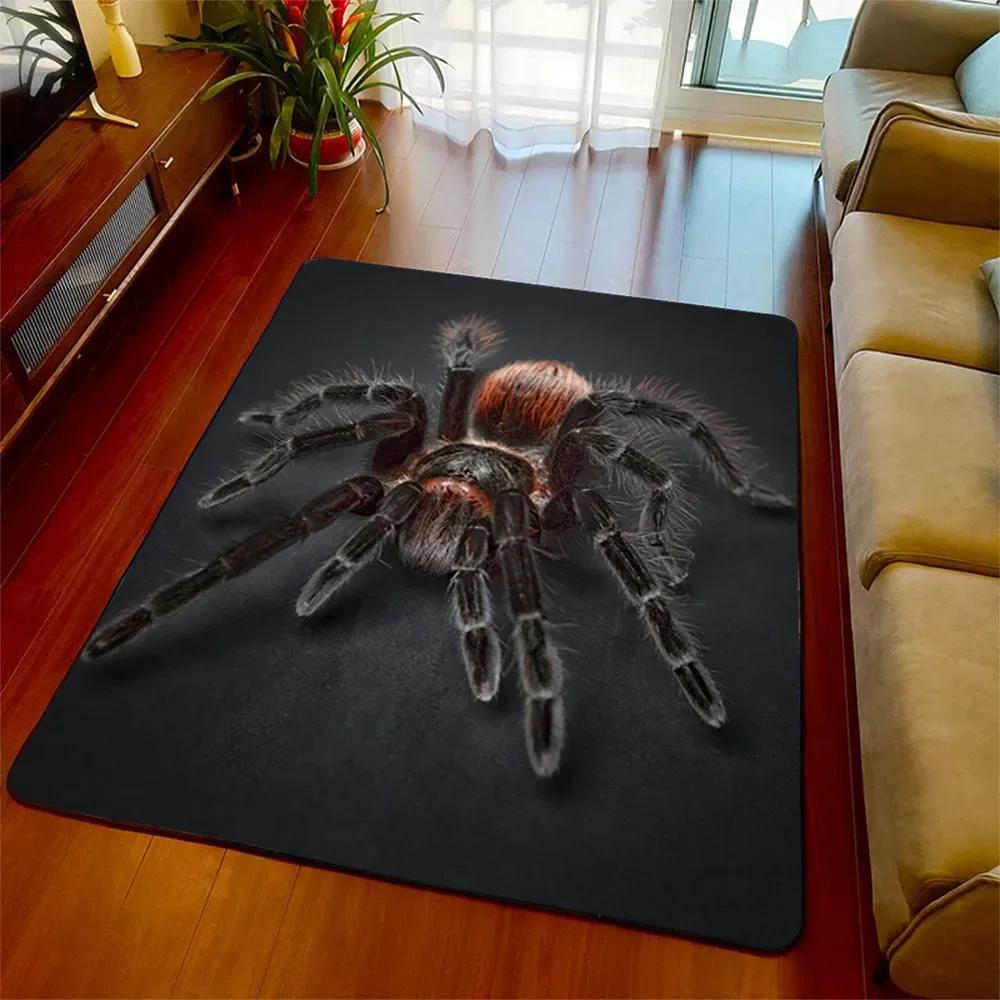 Halloween Spinnen Teppich Bedruckt Angst Horror Matte Süßes oder Saures Teppich Wohnzimmer Schlafzimmer Bereichsteppiche Halloween Geschenk Heimdeko