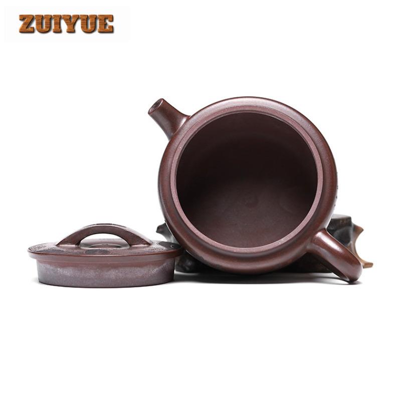 240ml Traditional Yixing Purple Clay Teapots Handmade Large Caliber Pot Raw Ore Iron Blood Red Sand Kettle Chinese Zisha Tea Set