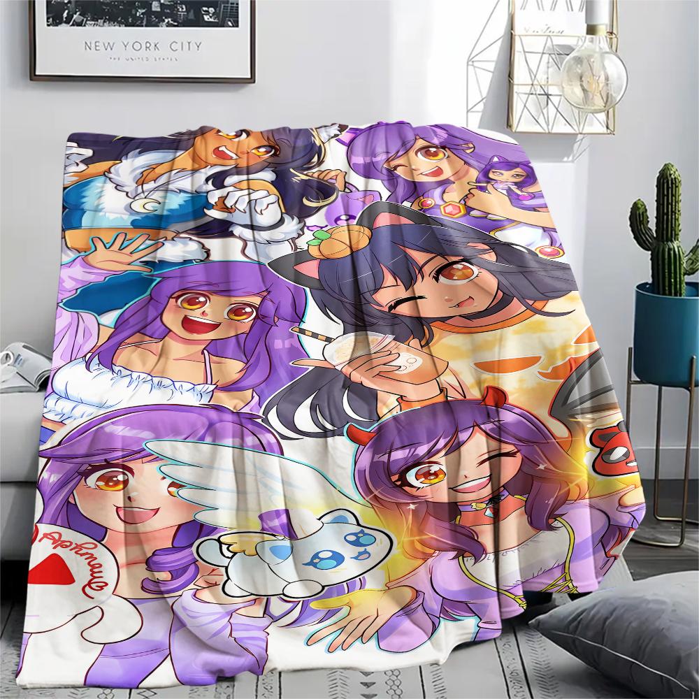 1 szt. Koc flanelowy z nadrukiem Aphmau, Wysokiej jakości, Na wszystkie pory roku, Wystrój domu, Ciepło i komfort, Idealny na prezenty świąteczne