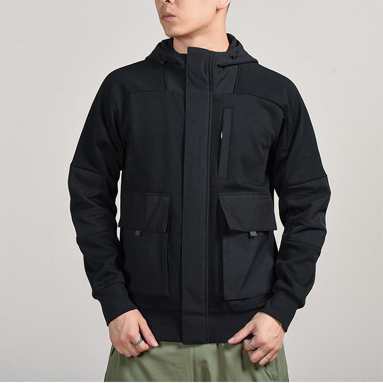 Adidas Jackets Men's Black Stand Collar Moderate Workwear GR6948