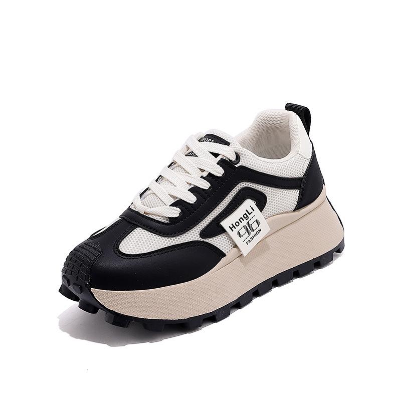 Mini light luxury women's shoes dad shoes 2025 spring new casual non-slip thick-soled sports little white shoes HL-875-2