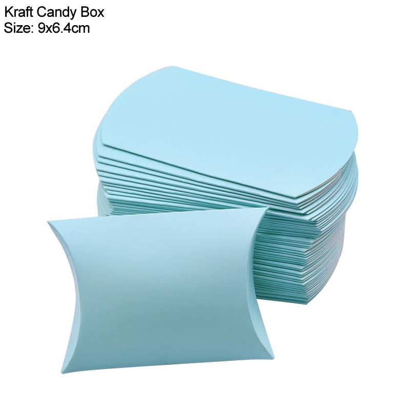10/20/30Pcs Kraft Paper Pillow Candy Box Christmas Gift Packaging Boxes Candy Bags Wedding Baby Shower Birthday Party Decoration
