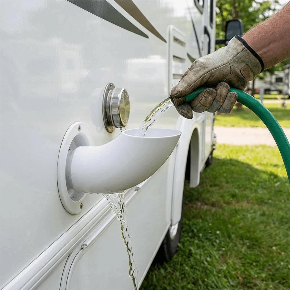 Anti-Spill Water Tank Filling Aid Tool Wide Mouth Faucet Adapter RV Water Filling Funnel  Outdoor