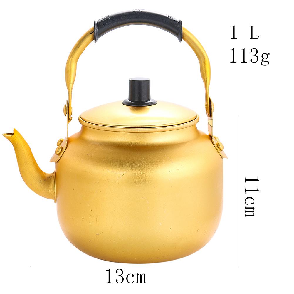 0.75-6L Gold Aluminum Kettle Outdoor Portable Teapot Coffee Pot Large Capacity Kettle Kitchen Camping Cookware Cooking Supplies