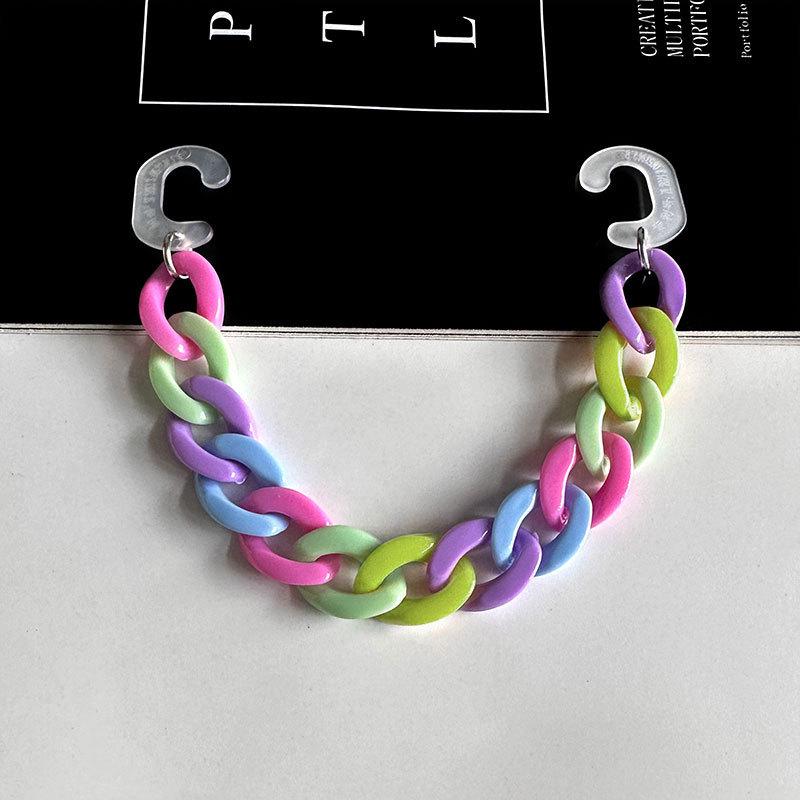 Candy Color Acrylic Shoe Chain: Detachable Clog Accessories for Dopamine Outfits