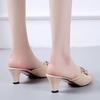 Rhinestone Medium Heel Shoes Low Price With Bow Slides Designer Luxury New Collection 2025 Women's Slippers and Ladies Sandals