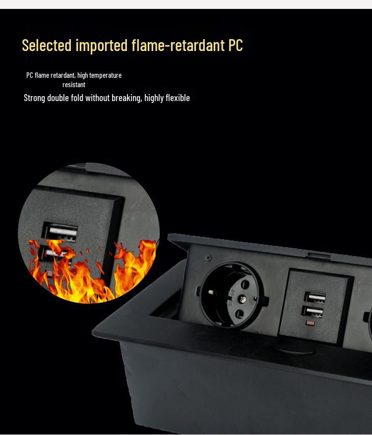 Silver French Standard Pop-up Desktop Power Socket