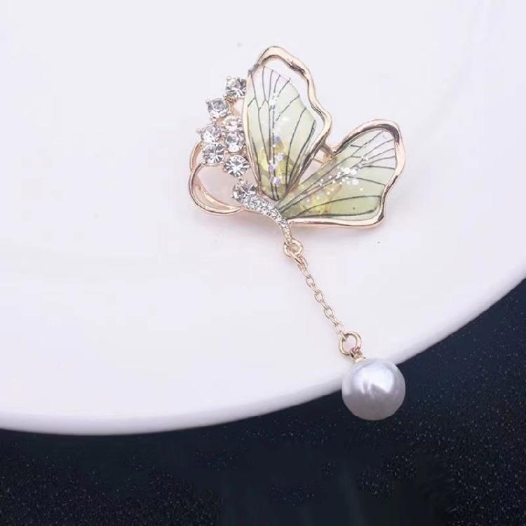 Versatile Butterfly Pearls Accessory Modern Waterdrop Inspired Detailing Sturdy Alloy Brooch for Casual Formal Wear