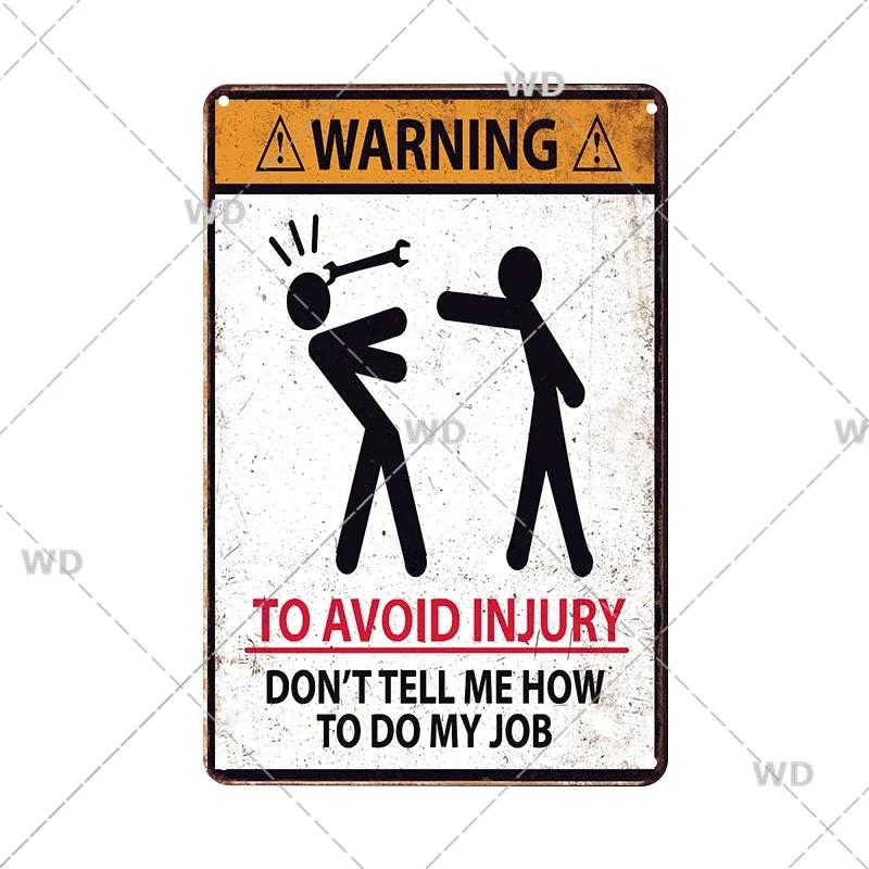 Retro Danger Warning Metal Sign - Vintage Caution Plaque - Metal Plate for Garage Park Home Wall Decor