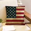 45x45cm Vintage Flag Printed Cushion Cover Pillow Case Thicken Cotton Linen Sofa Home Living Room Chair Seat Decoration
