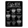 Vintage Coffee Bar Metal Tin Signs Decor Wall Art Sign Posters Wall Decoration Coffee Plaque Sign Cafe