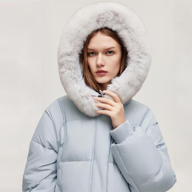 ONLY Women's 2025 Winter 90% White Goose Down Mid-Length Hooded Puffer Coat