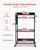 Carrito Organizador de Herramientas de 4 Niveles con Ruedas 150 lbs Carrito de Garaje para Taller
