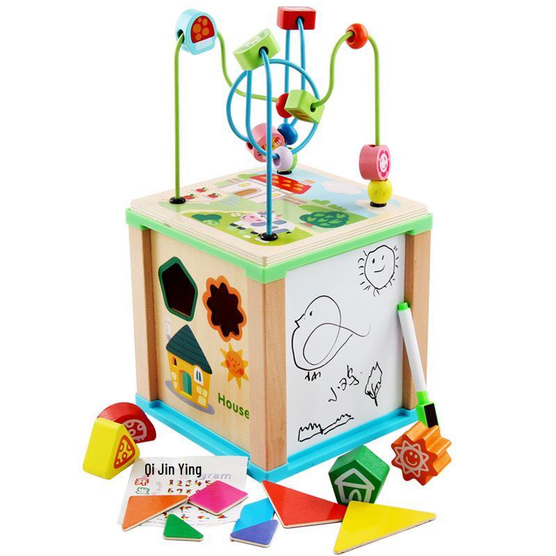 Children s Wooden 9-in-1 Fruit and Veggie Game: Pull Radish & Catch Worm Educational Toy