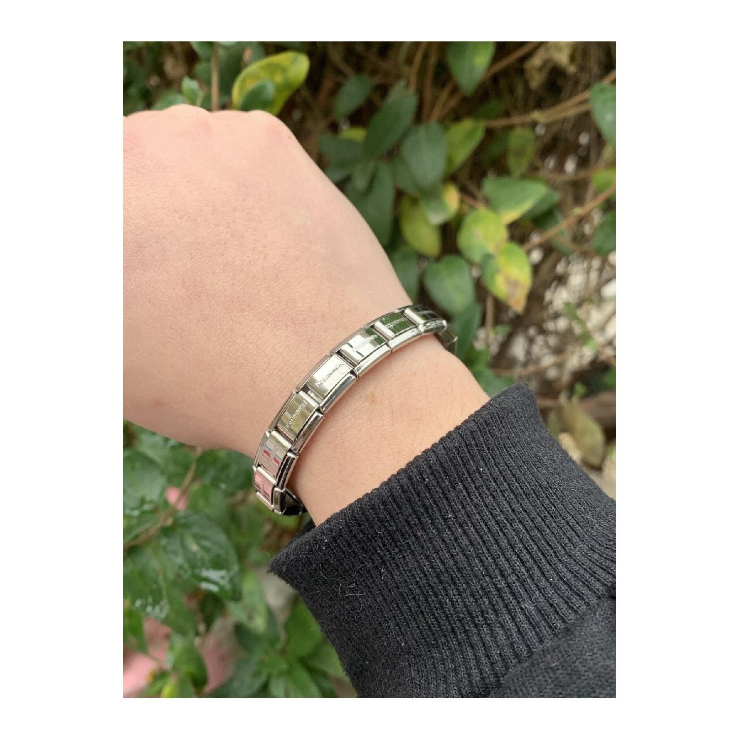 

Гибкий браслет из стали и серебра с итальянским шармом 18 cm