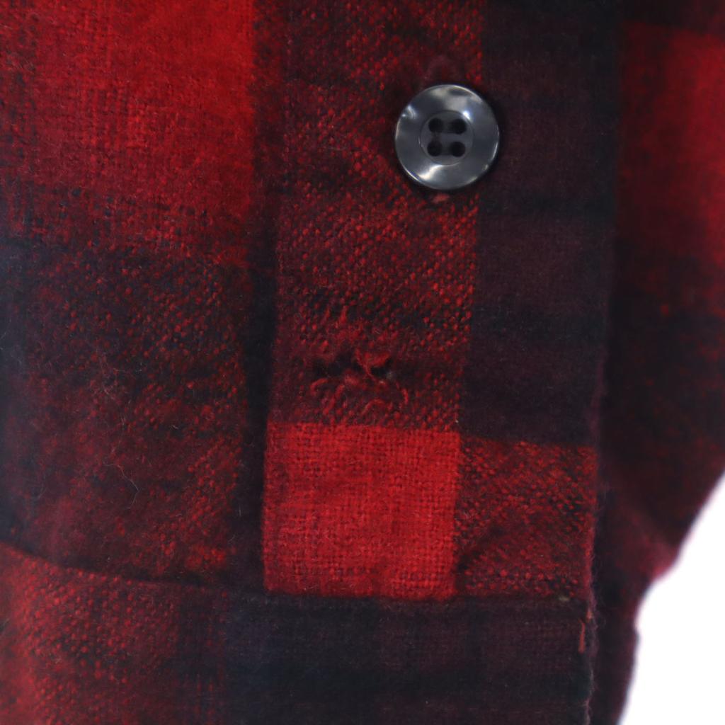 PENDLETON 70s Made In USA Wool Vintage Check Pattern Long Sleeve Shirt 16 Men's Used