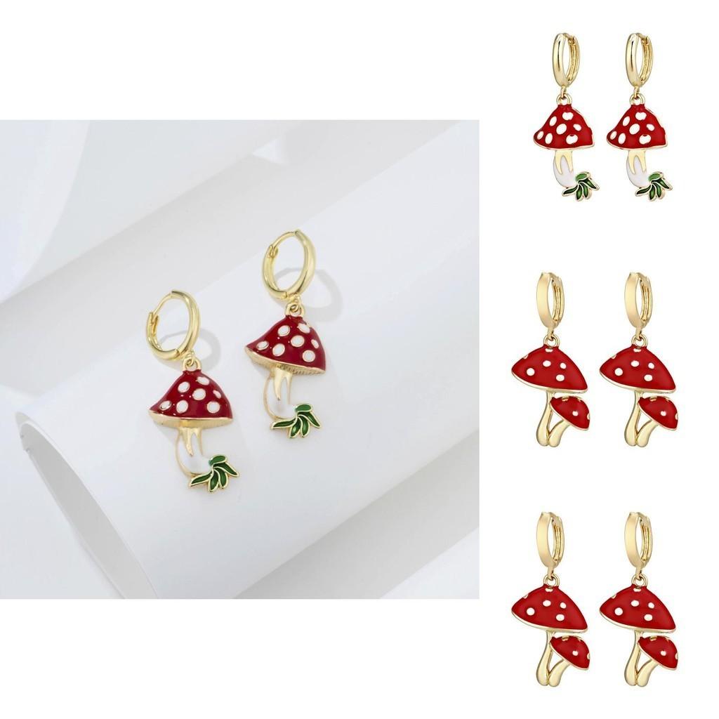 Unique Alloy Trending Geometric Mushroom Earrings For Versatile Women