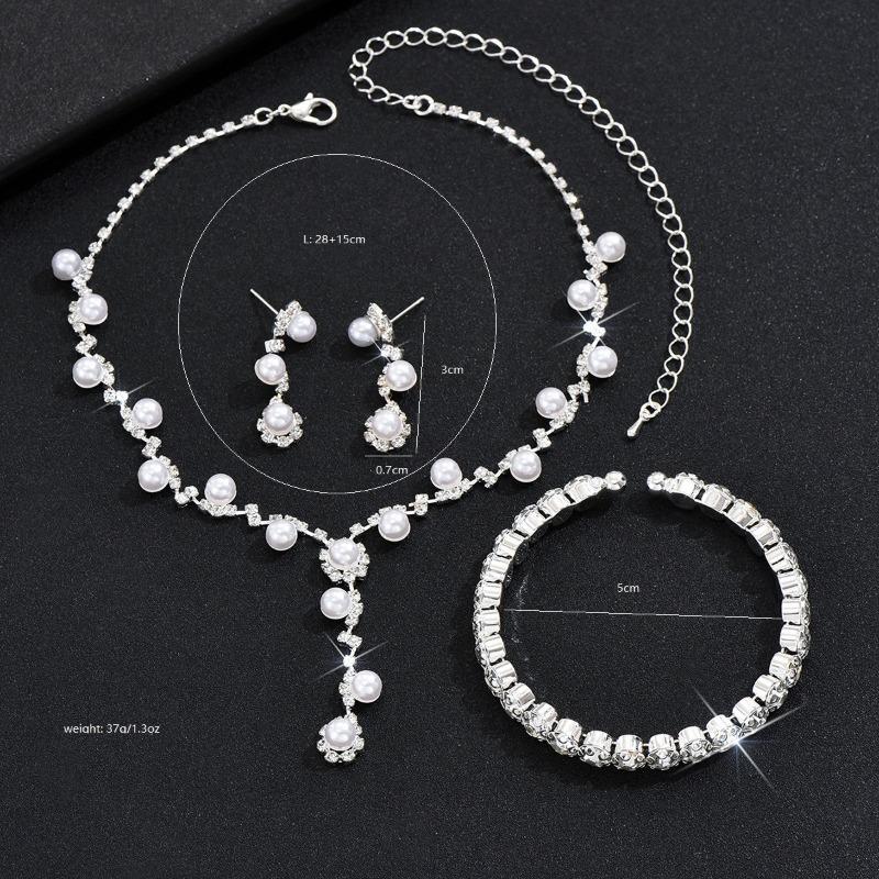 Fashion Crystal Necklace, Earrings, Bracelet, Ring, Jewelry, Wedding Accessories, Versatile for Brides