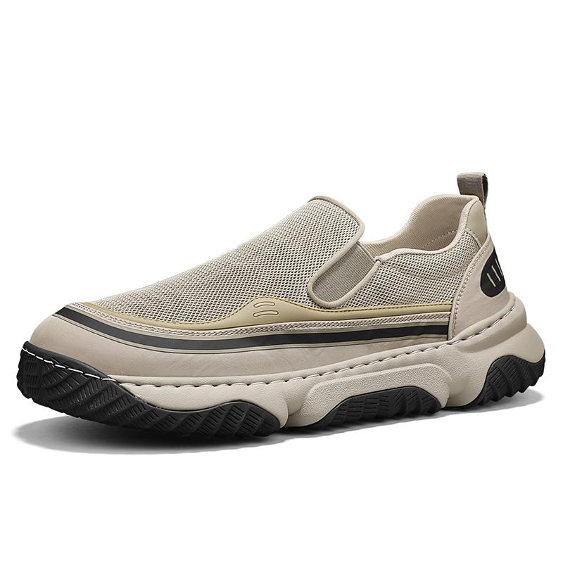 Men's four seasons Casual Shoes Breathable Mesh Wide Head Lightweight Comfortable Slip-On Thick Bottom Fashionable All-Match Sho