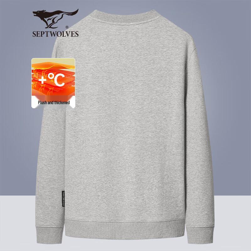 

Septwolves Men s Wolf Head Embroidered Pullover Sweatshirt 175/XL