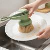 2PCS/SET Press-Type Automatic Liquid Dispensing Pot Brush Plastic Pot Cleaning Brush  Pot Cleaning