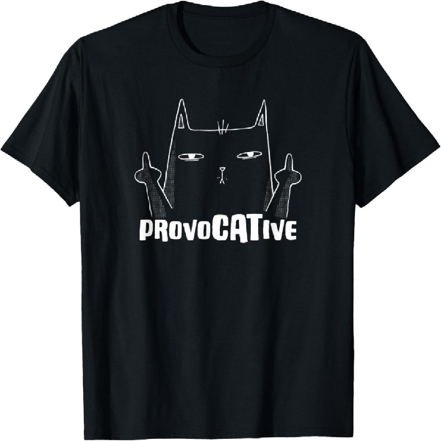 Cat Giving Middle Finger Middlefinger Provocative Funny Pun T-Shirt S