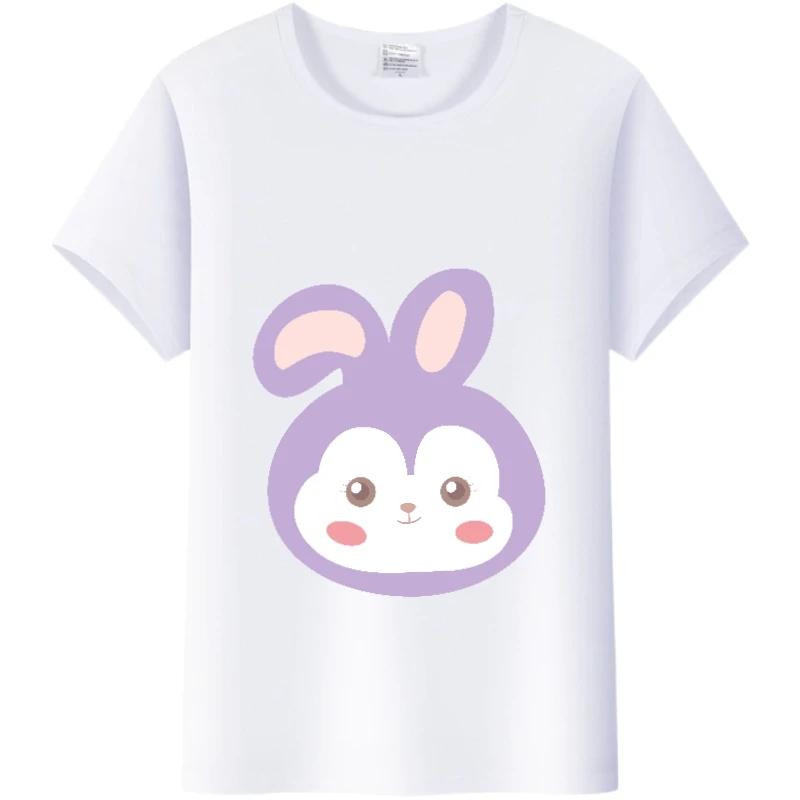Kawaii Cartoon Tees The Bear Duffy Summer Tops Short Sleeve T-Shirts White Harajuku Clothes Y2K Blouses Unisex