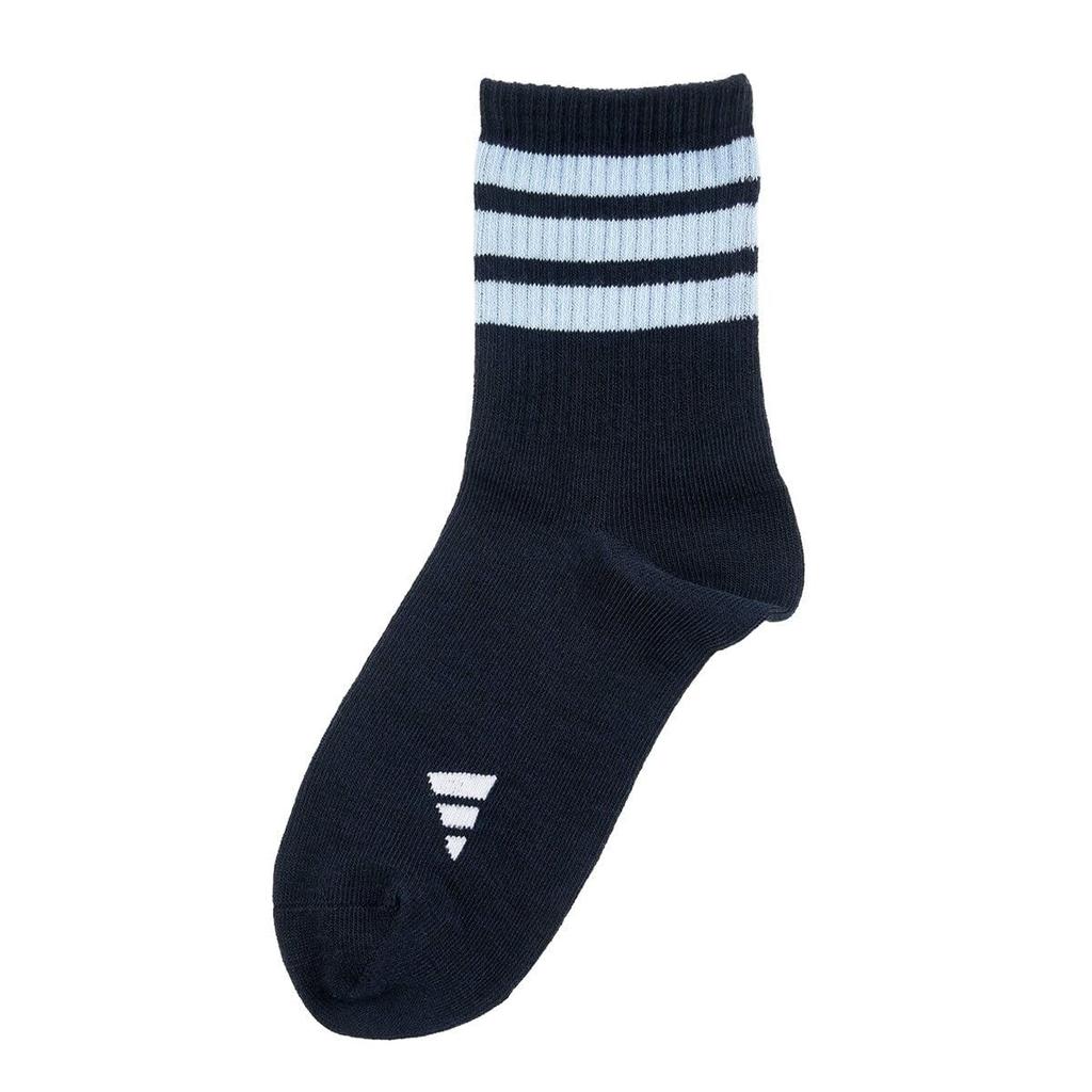 DEO Logo Crew Reinforced Toe and Fukuske [Adidas] One-Point 3-Stripes Socks, 3-Pair Pack, Odor-Resistant, Heel,