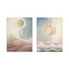 Nordic Sun Moon Pink Cloud Landscape Dreamy Poster Wall Art Canvas Painting and Print for Modern Home Cuadros Decoration Picture