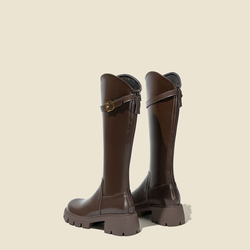 V-mouth boots women's 2025 Hundred Towers autumn and winter velvet heightened thick-soled high boots thick-heeled knight women's boots