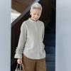 Mu Zi Women's Casual Long-Sleeve Lace Blouse