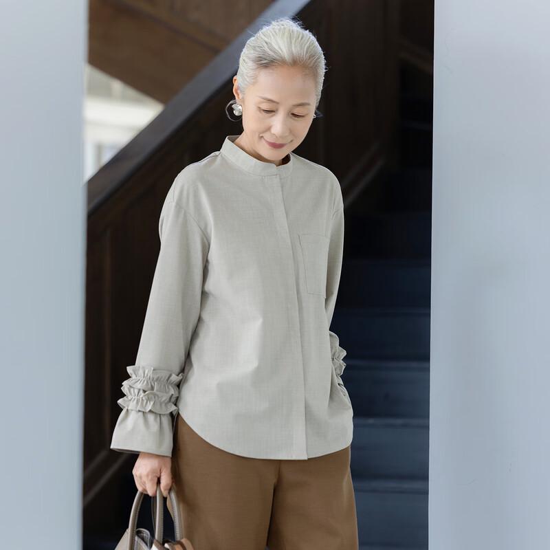 Mu Zi Women's Casual Long-Sleeve Lace Blouse