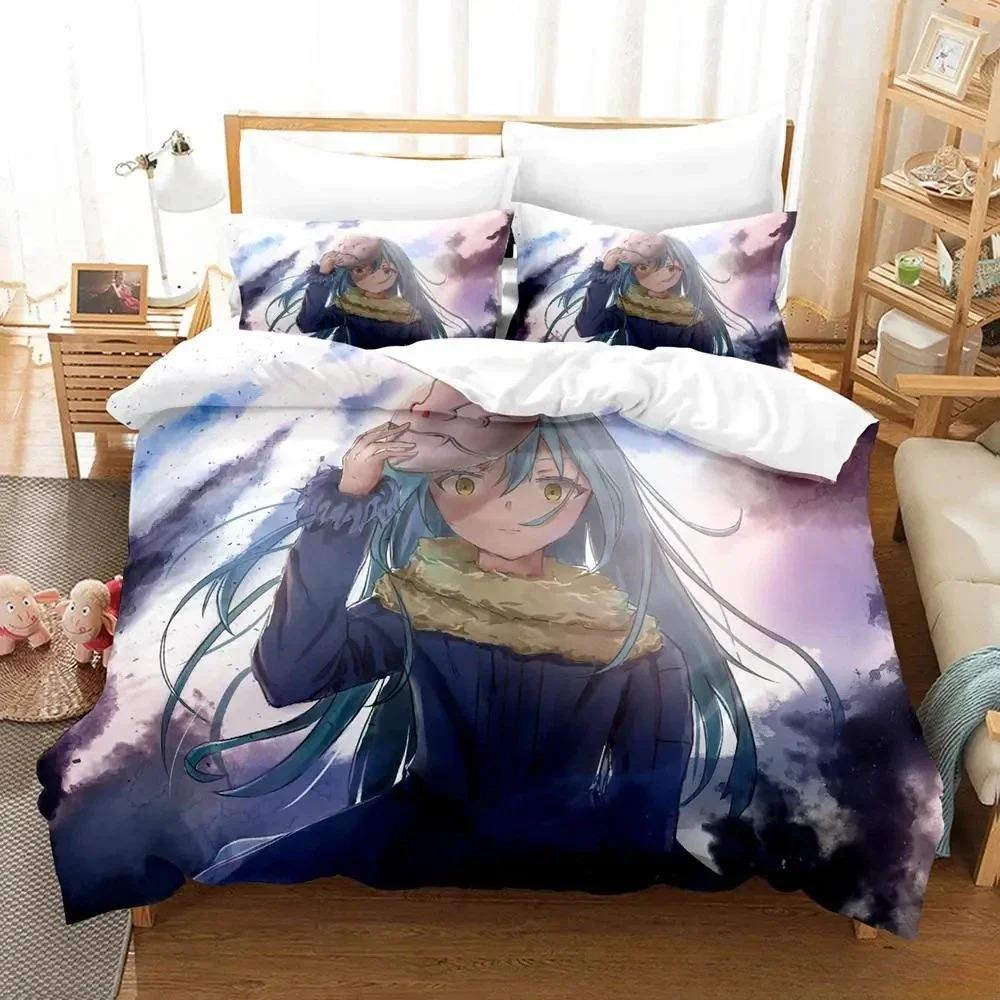 Kawaii Rimuru Tempest Bedding Set Single Twin Full Queen King Size Bed Set Adult Kid Bedroom Duvet Cover Sets 3D Print Anime Tool