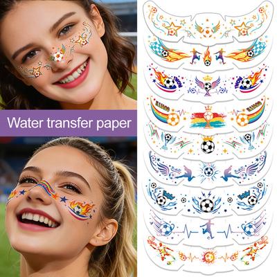 Football Face Tattoos, Waterproof Temporary Freckle Stickers, Soccer Match Body Art for Sports Fans, Game Day Party Makeup