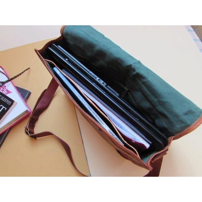 Men's Genuine Vintage Soft Leather Messenger Bags Shoulder Laptop Bag Briefcases