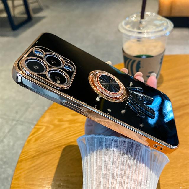 

Модный милый 3d чехол с астронавтом для Iphone 14 13 12 11 Pro Max 8 7 Plus X Xr Xs Max с кольцом-держателем и подставкой, мягкий чехол-бампер