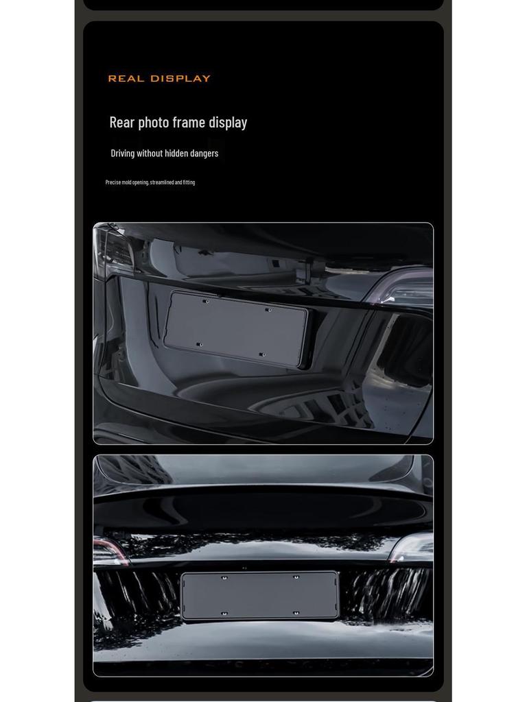 Tesla Model Y/3 Nummerplåtshållare - Blå Flytande Bas för Ram Skydd