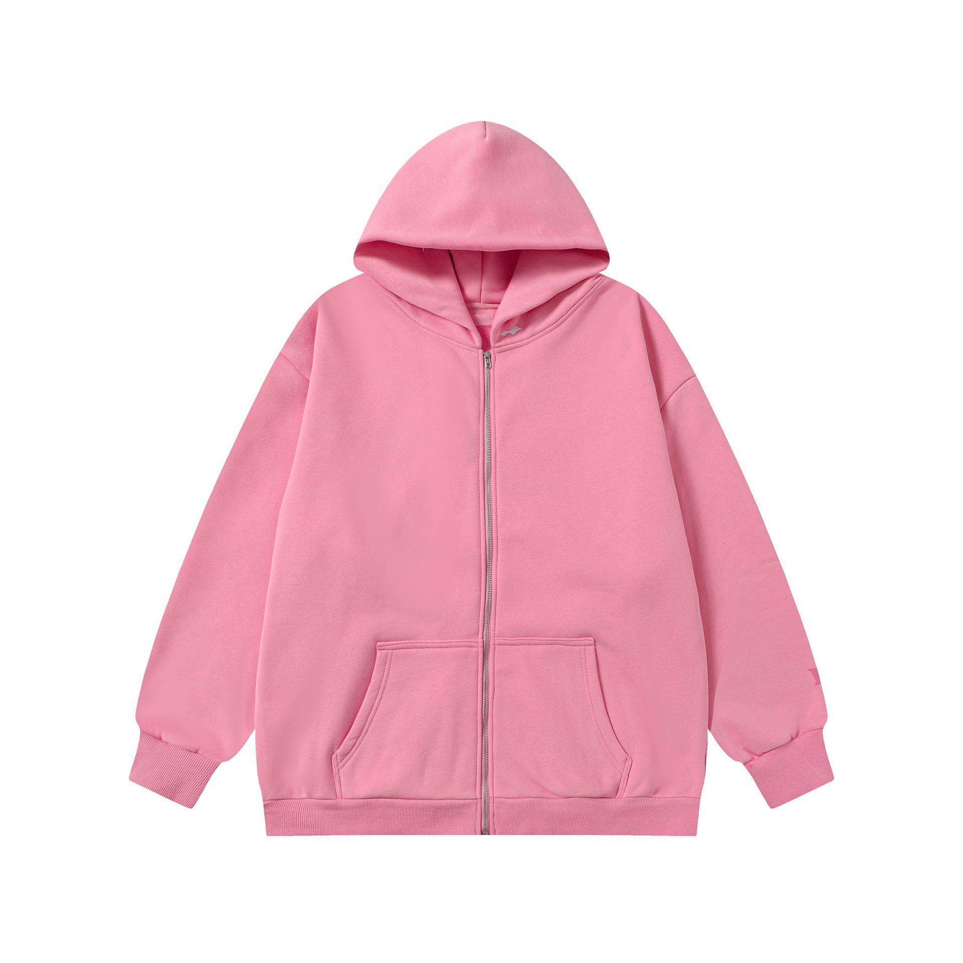 

SKYLRK 2025SS Solid Color Distressed Fleece-Lined Hooded Cardigan - Bieber Style L