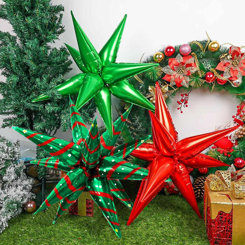 8pcs Exploding Star Balloons, Pointed Star Foil Balloons, Mylar Balloons, Birthday Party, Christmas Decorations