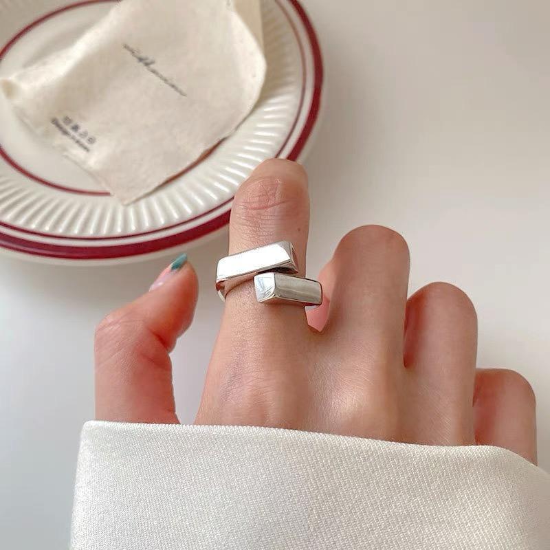 Bf Club Ringe für Damen Einfach Geometrisch Handgemacht Gold Unregelmäßig Retro Ring Allergie Für Geburtstagsfeier Geschenk