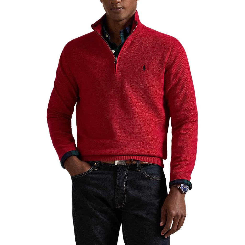 Polo Ralph Lauren FW25 Pony Embroidered Stand Collar Half-Zip Long Sleeve Knit Shirt Men Tops 710929260-004