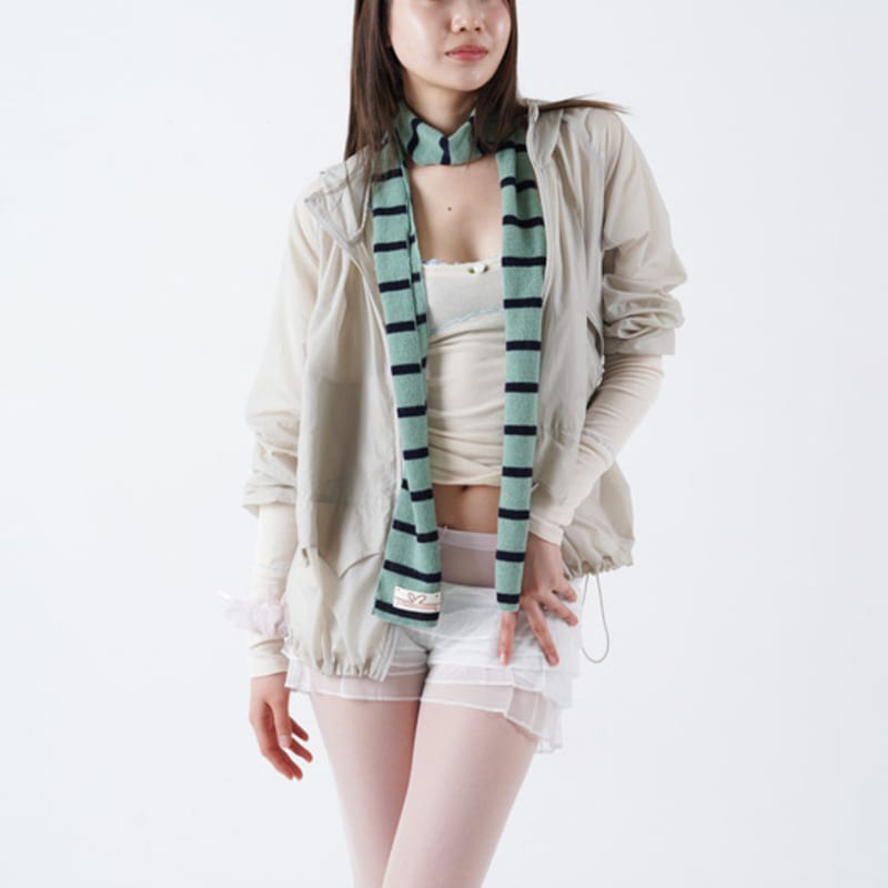 Muwm Lazy Stripe Muffler (Mint Navy)