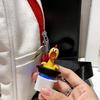 Neuartiger Fingerknopf-Klicker Lustiger schreiender Hühner-Taschenanhänger Schlüsselanhänger Zur Stressbewältigung