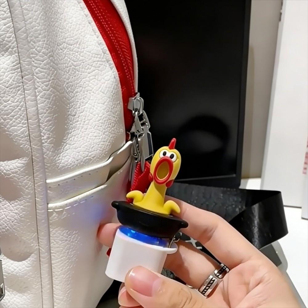 Neuartiger Fingerknopf-Klicker Lustiger schreiender Hühner-Taschenanhänger Schlüsselanhänger Zur Stressbewältigung