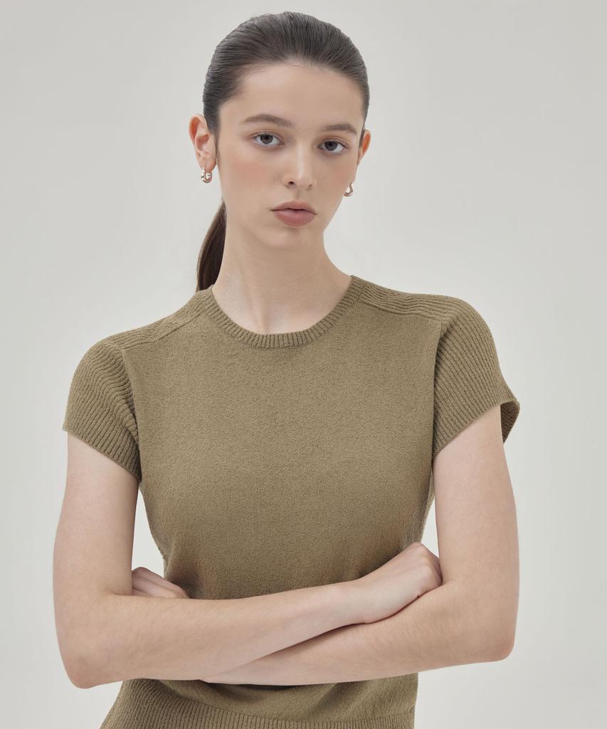 THEKNITCOMPANY Campis Cotton Crewneck - Morel Khaki