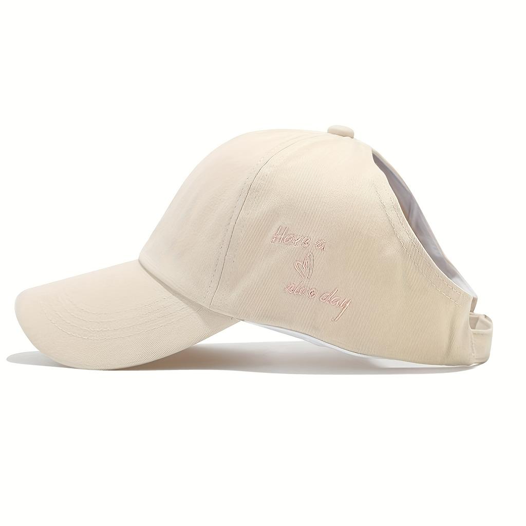 Sommer-Baseballkappe Atmungsaktiv Damen Hoher Pferdeschwanz Outdoor-Sportkappe Sonnenschutz Anti-UV Verstellbar Reise Strand Leere Kopfbedeckung